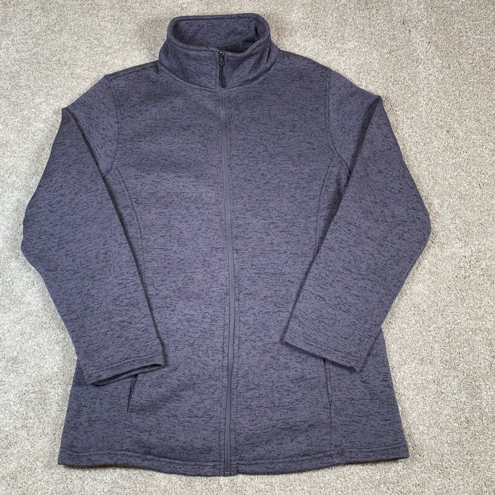 Stillwater Supply Co. Womens Full Zip Jacket XXL Gray Heathered Fleece Plus Size